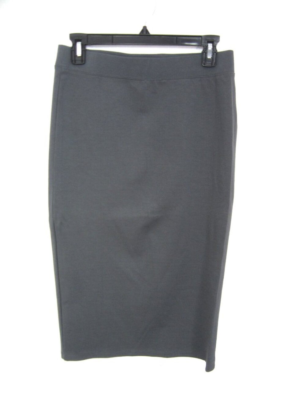 NEW NWOT Size L Iris Black Gray Ponte Knit Pencil Skirt Below Knee Midi Solid - Picture 8 of 11